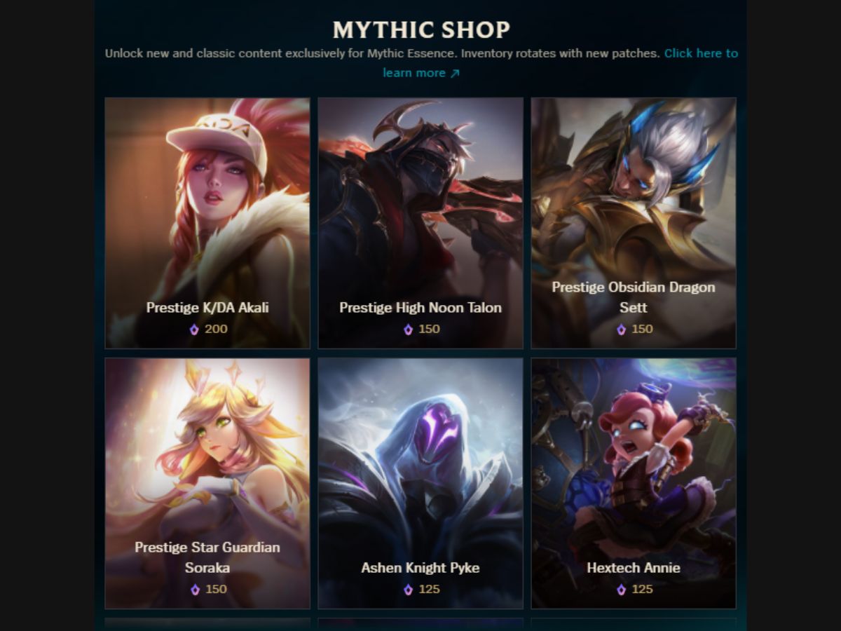 mythic shop lol