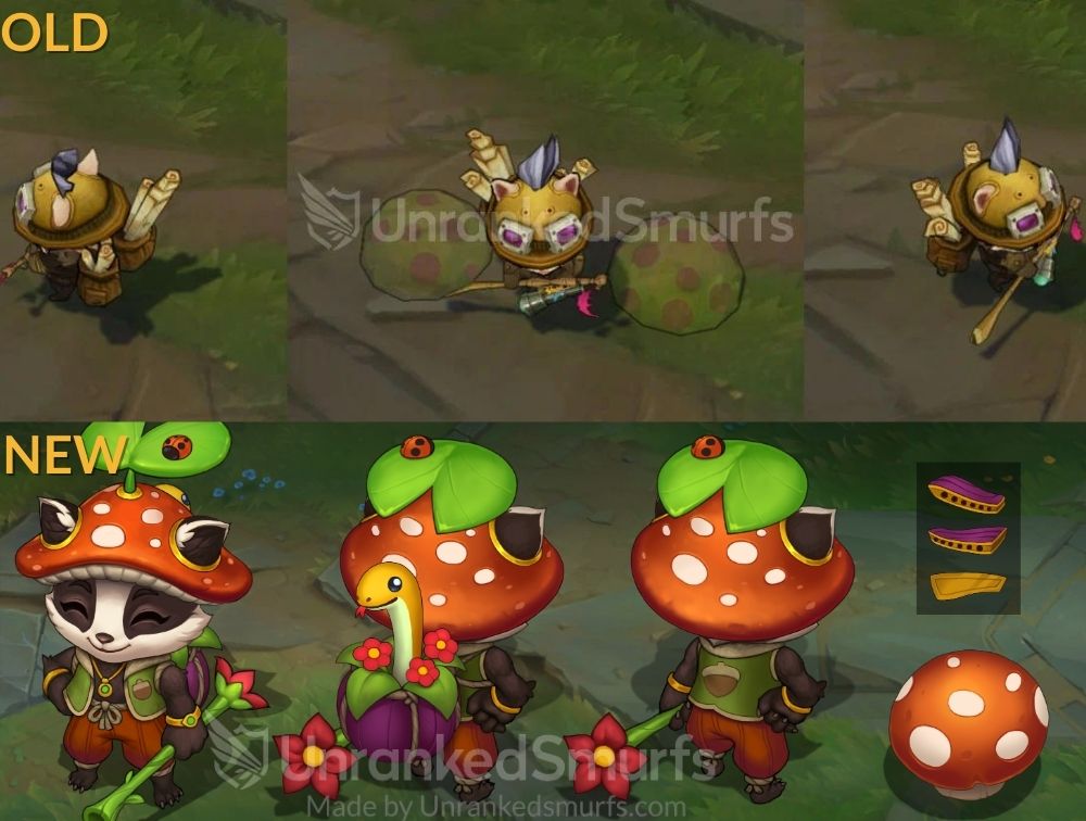 badger teemo old and new skin