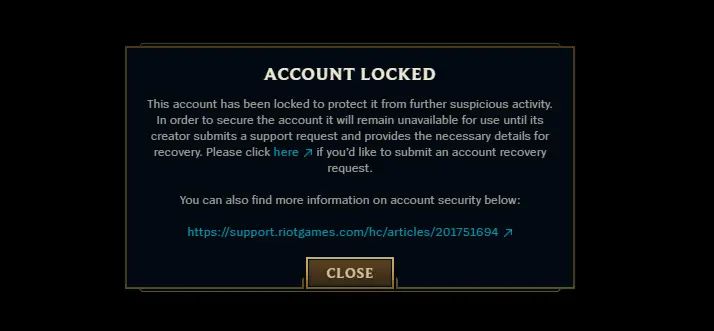 account locked information