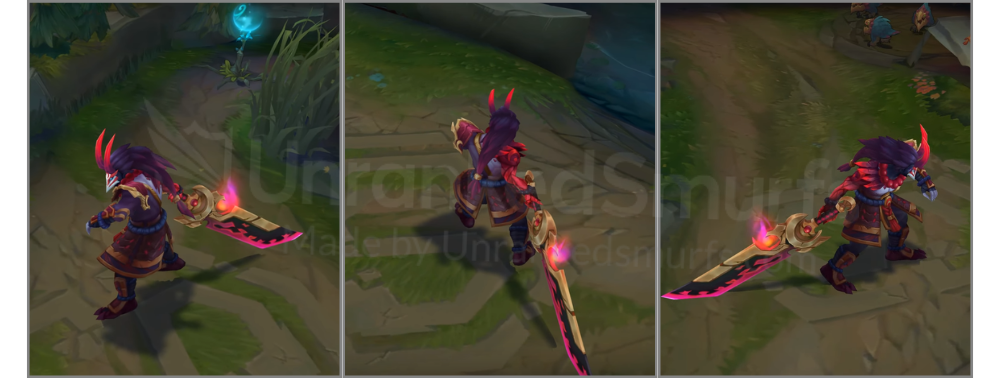 Blood Moon Tryndamere Back and profile in-game