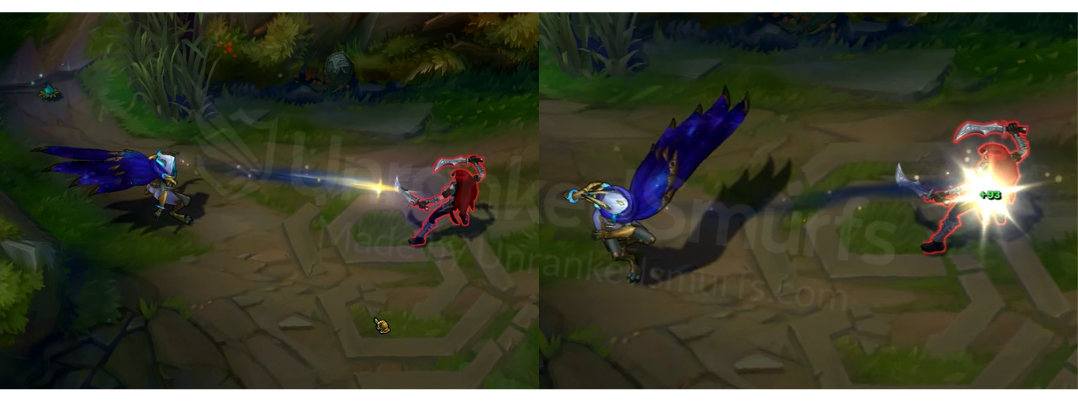 Cosmic Dusk Xayah Auto attack animation