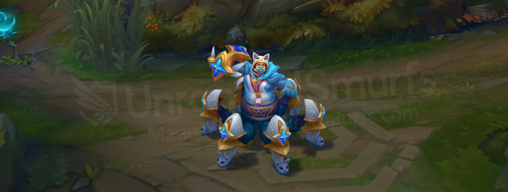 Pajama Guardian Cosplay Urgot front in-game