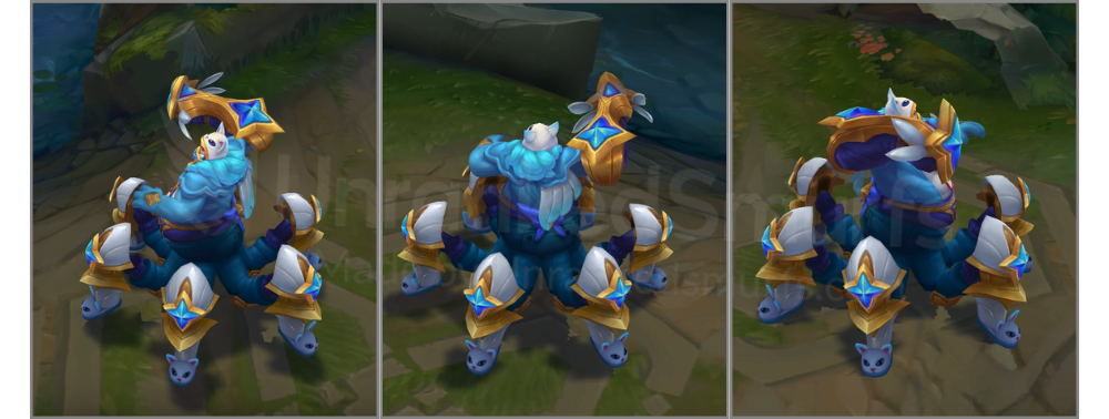 Pajama Guardian Cosplay Urgot Back and profile in-game