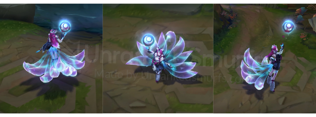 Snow Moon Ahri Back and profile in-game