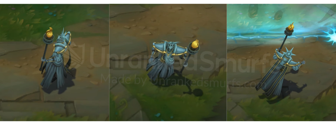 Statue of Karthus Back and profile in-game